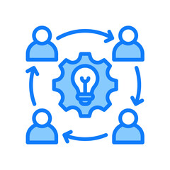 Teamwork blue icon 