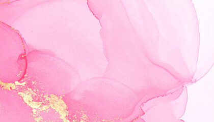 The artwork features a swirling pattern of light shades of pink and white. The dominant pink hues blend and bleed into each other, creating soft, translucent effects