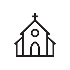 Simple Church Icon Representing Faith Worship Religion Architecture and Community Gathering