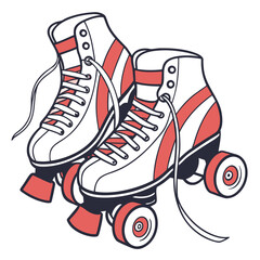 Groovy Retro Roller Skate Illustration