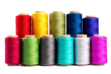 Vintage sewing spool with thread and needle, burgundy in color, in a clipart style, isolated on transparent or white background.