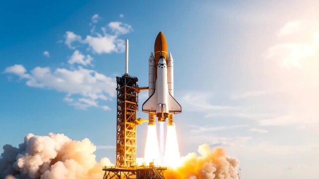 Rocket launch into space, rocket footage, 4k video