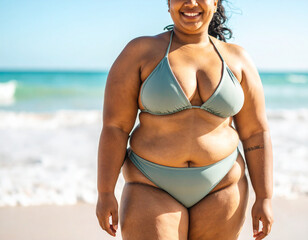 Fototapeta premium woman in bikini on the beach
