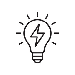 Light bulb icon with lightning bolt symbol