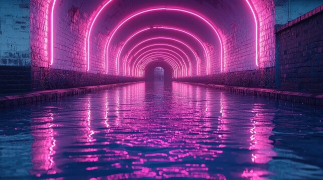 A pulsating heart of techno, where neon lights blazed like a vibrant symphony, casting an eerie yet captivating glow upon the cavernous space of an abandoned industrial building, ready to ignite 