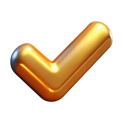 3d golden check mark symbol