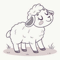 Cute cartoon sheep illustration