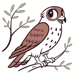 Adorable Cartoon Falcon Illustration