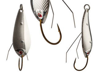 fishing bait, wobbler, baubles with hooks isolated on a white background