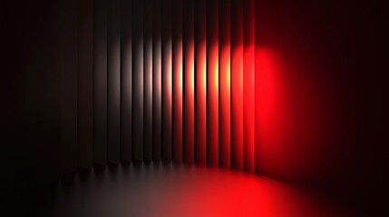 Geometric abstract interior scene with vibrant colors.