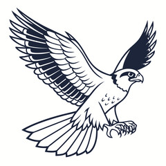 Fototapeta premium Powerful Hawk Bird in Mid-Flight