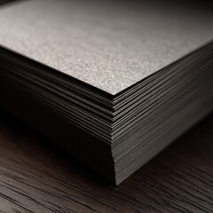Stack of business cards on table