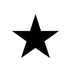 Obraz premium Classic black five-pointed star shape icon isolated PNG with Transparent Background