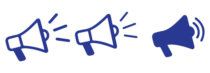 A black megaphone silhouette design icon logo illustration isolated on white background