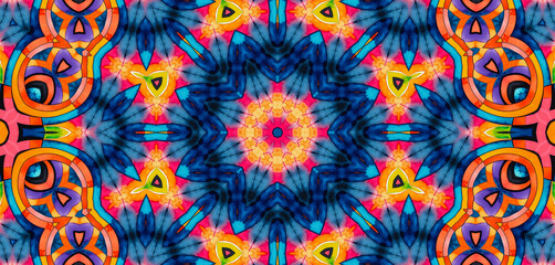 Bright multicolor background with colorful abstract kaleidoscopic pattern