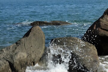 Obraz premium Stunning Laoshan Coastal Village Qingdao China Scenic Seaside Panorama Aerial View Oceanfront Highway