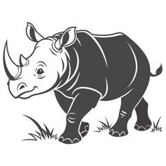 Fototapeta premium Cartoon Rhinoceros Illustration