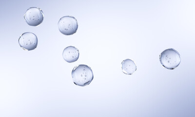 Hydrating bubble essence water droplets water molecules