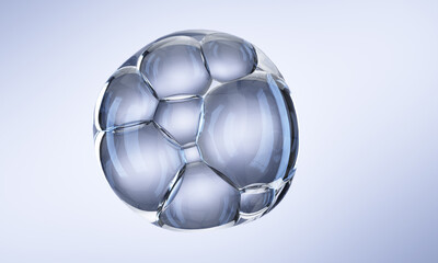Naklejka premium Hydrating bubble essence water droplets water molecules