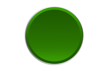 Green round Button with flat design Isolated On PNG Transparent Background