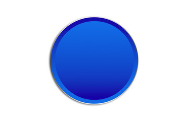 Blue round Buttons with flat design Isolated On PNG Transparent Background
