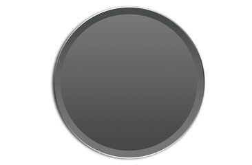 Grey round Buttons with flat design Isolated On PNG Transparent Background