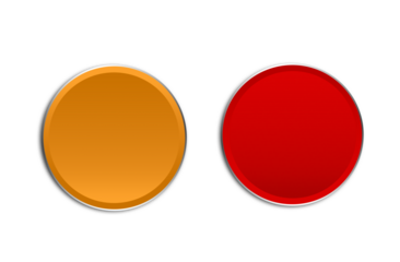 Orange and Red round Buttons with flat design Isolated On PNG Transparent Background