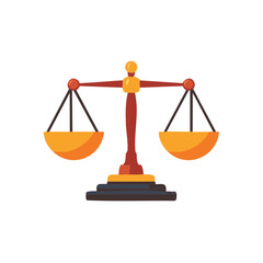 Balanced Scales of Justice Illustration Depicting Law Judgement and Legal System