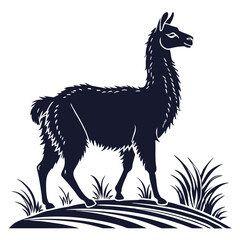 Fototapeta premium Majestic Llama Silhouette Illustration