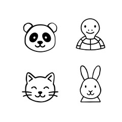 Cute Pet Animals Outline Vector Set. Dog and Cat Outline Vector Illustrations. Minimalist Pet Outline Vector Collection. Domestic Pets Line Art Vector Pack. Editable Pet Animals Outline Artwork. 
