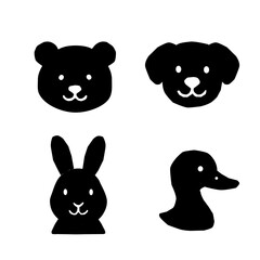 cat and dog. Pet Animals Silhouette Vector Set. 
Dog, Cat, rabbit, bird, turtle, panda and Puppy Silhouette Pack. Minimalist Silhouette Pets Vector Collection. Domestic Animals Silhouette Artwork.