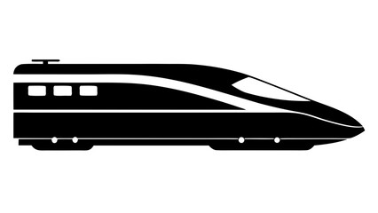 bullet train,High  speed  train black silhouette vector