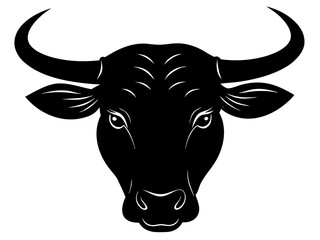 bull head black silhouette vector,bull head icon