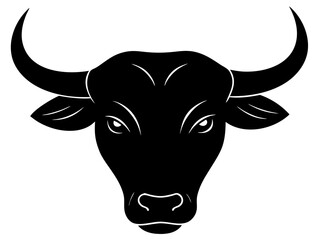 bull head black silhouette vector,bull head icon