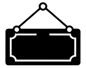 Closed  flat sign black silhouette vector illustration