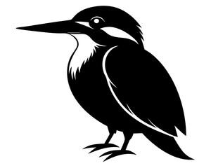 Kingfisher black silhouette vector,Kingfisher icon vector