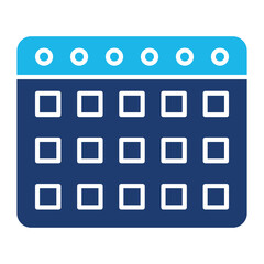 Fototapeta premium Calendar Icon In Blue Monochrome Flat Design, Vector Illustration