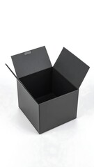 Empty black square gift box