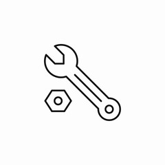 wrench nut tool icon sign vector