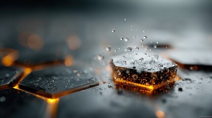 abstract hexagonal glowing grid