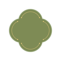 Autumn Japanese Pattern Flower Frame – 4-Petal Green Fill