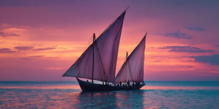 Sunset sails a traditional dhow