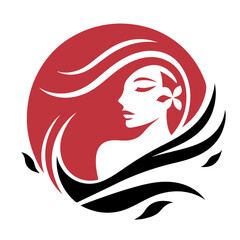 beautiful woman head logo