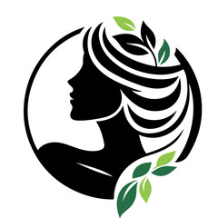 beautiful woman head logo
