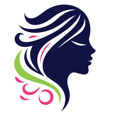 beautiful woman head logo