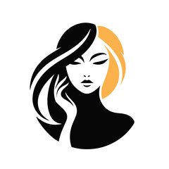 beautiful woman head logo