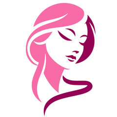beautiful woman head logo