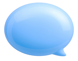 Smooth rounded speech bubble PNG with gradient fill, transparent background, modern style