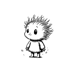 Charming whimsical forest spirit a cute and fuzzy creature embodies nature with its simple endearing design