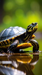 Close-up of a turtle in natural environment